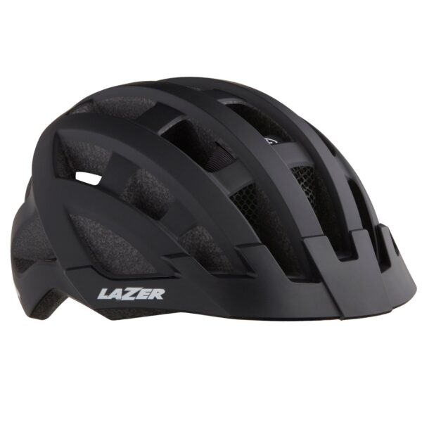 Casco Lazer Compact color negro matte ajustable + luz led
